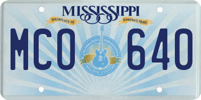 MS license plate MCO640