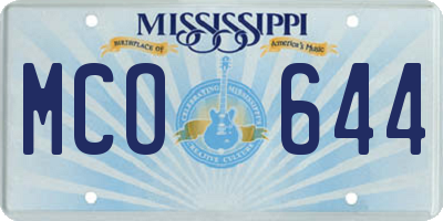 MS license plate MCO644