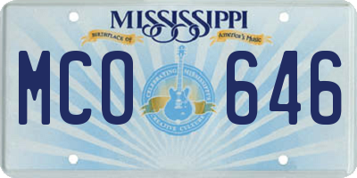 MS license plate MCO646