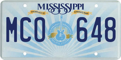 MS license plate MCO648