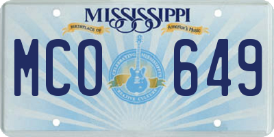 MS license plate MCO649