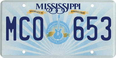 MS license plate MCO653