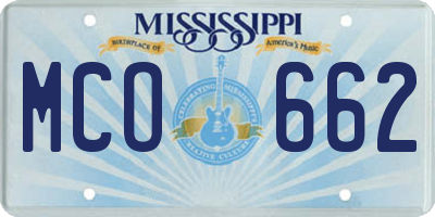 MS license plate MCO662