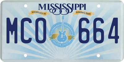 MS license plate MCO664