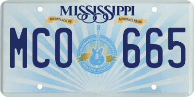 MS license plate MCO665