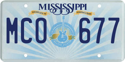 MS license plate MCO677