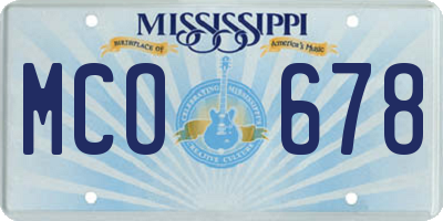 MS license plate MCO678