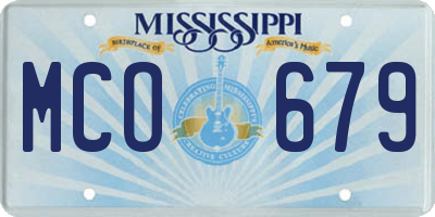 MS license plate MCO679