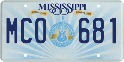 MS license plate MCO681