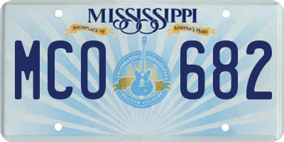 MS license plate MCO682