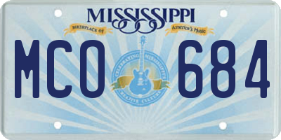MS license plate MCO684