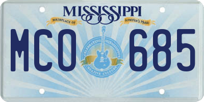 MS license plate MCO685