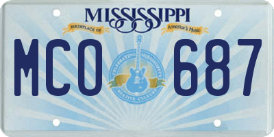 MS license plate MCO687