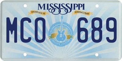 MS license plate MCO689