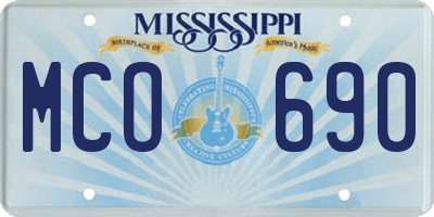 MS license plate MCO690