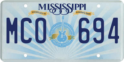 MS license plate MCO694