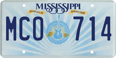 MS license plate MCO714