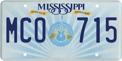 MS license plate MCO715