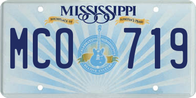 MS license plate MCO719