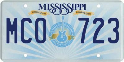 MS license plate MCO723