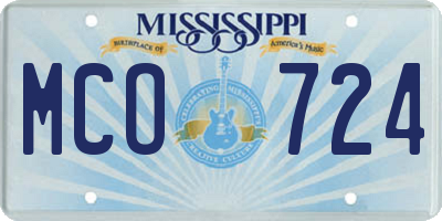 MS license plate MCO724