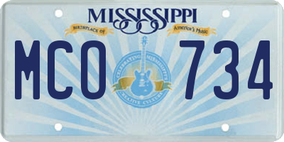 MS license plate MCO734