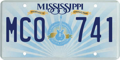 MS license plate MCO741