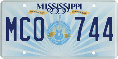 MS license plate MCO744