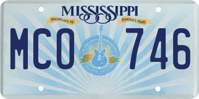MS license plate MCO746