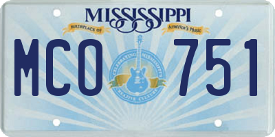 MS license plate MCO751