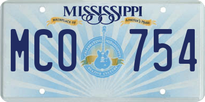 MS license plate MCO754