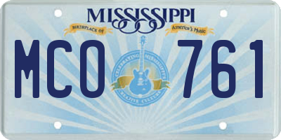 MS license plate MCO761