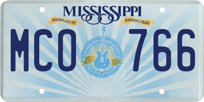 MS license plate MCO766