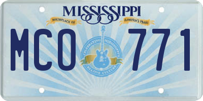MS license plate MCO771