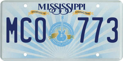 MS license plate MCO773