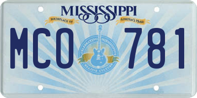MS license plate MCO781