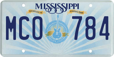 MS license plate MCO784