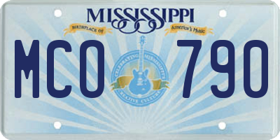 MS license plate MCO790