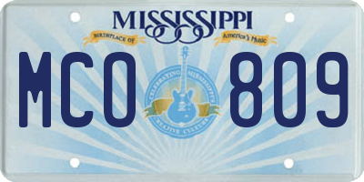 MS license plate MCO809