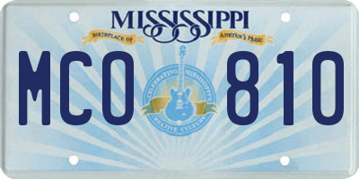MS license plate MCO810