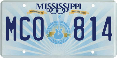 MS license plate MCO814
