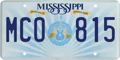 MS license plate MCO815
