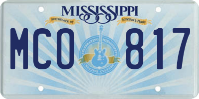 MS license plate MCO817