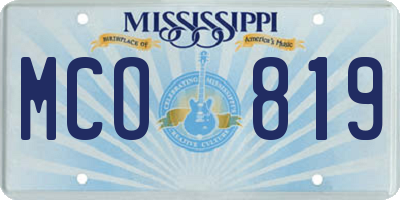 MS license plate MCO819