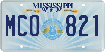MS license plate MCO821