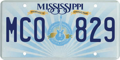 MS license plate MCO829