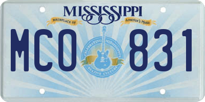 MS license plate MCO831