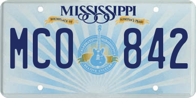 MS license plate MCO842