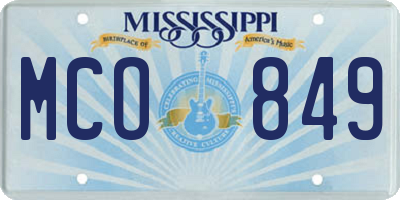 MS license plate MCO849