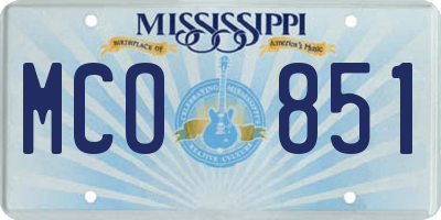 MS license plate MCO851